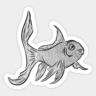 Graphic Tattoo Style Goldfish Fish Design Sticker